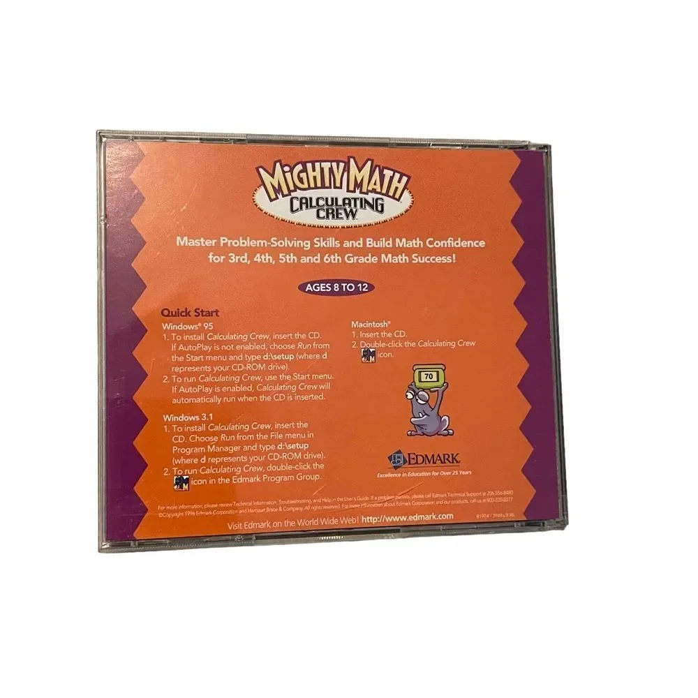 10/$25🦋 Set of Three Edmark Mighty Math Learning CD-ROMs